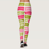 Leggings Lettres d'amour rose et vert (Dos)