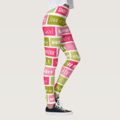 Leggings Lettres d'amour rose et vert (Droite)