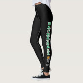 Leggings Lettres de basket-ball en pattes vertes et blanche (Gauche)