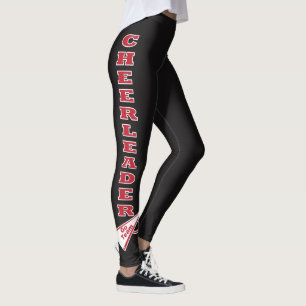 Leggings Lettres de typographie rouge foncé pom-pom girl