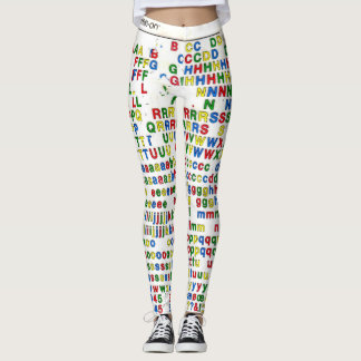 Leggings Lettres latines ABC d'alphabet primaire coloré