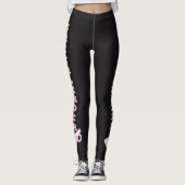 Leggings Lettres roses de typographie de pom-pom girl (Devant)