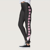 Leggings Lettres roses de typographie de pom-pom girl (Gauche)