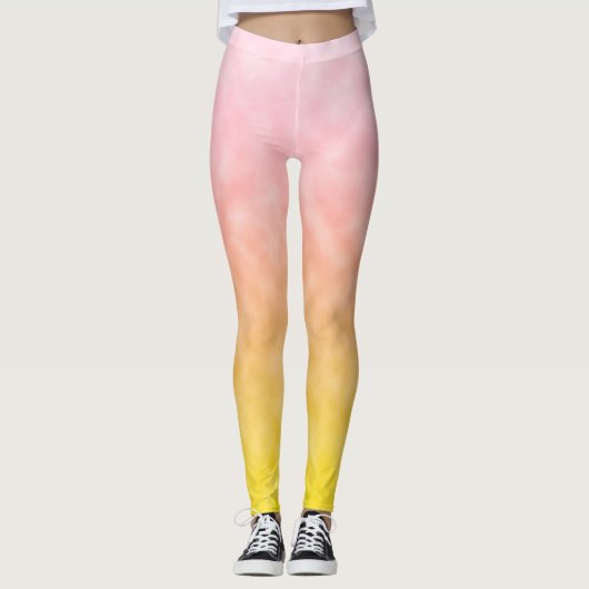 Leggings Lever de soleil dans des cieux de barbe à papa (Devant)