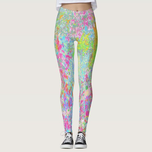 Leggings Lever de soleil d'Aqua et de Rose chaud dans My Ru (Devant)