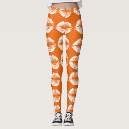 Leggings Lèvres blanches #23 (Devant)