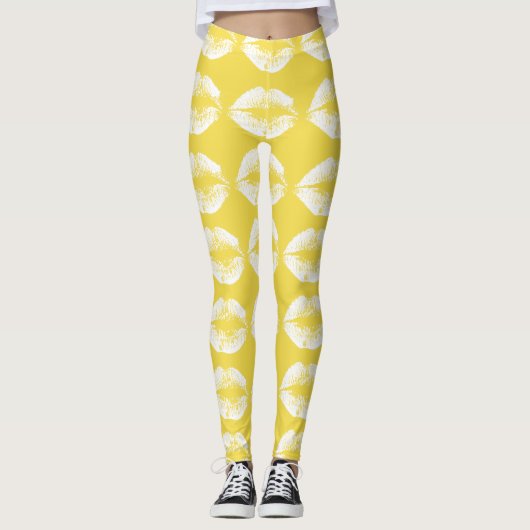 Leggings Lèvres Blanches #4 (Devant)