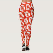 Leggings Lèvres blanches Moderne Rouge orange (Dos)