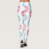 Leggings Lèvres bleues et roses Motif, Baguette à lèvres, B (Dos)