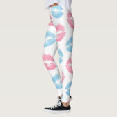 Leggings Lèvres bleues et roses Motif, Baguette à lèvres, B (Gauche)