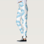 Leggings Lèvres Bleues, Motif De Lèvres, Bleu, Baiser (Gauche)