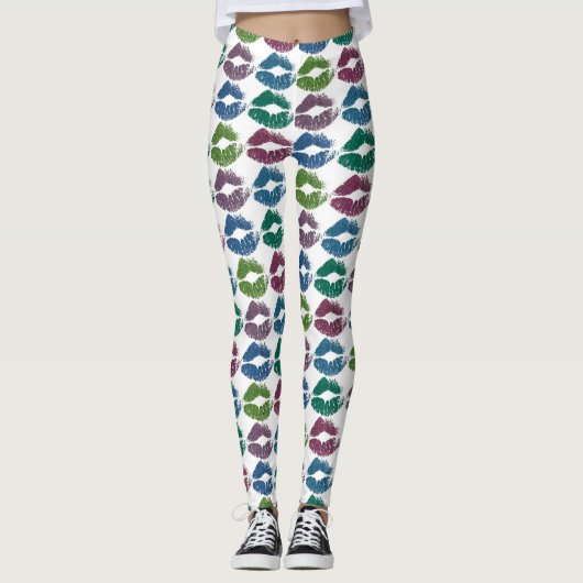 Leggings Lèvres colorées élégantes #10 (Devant)