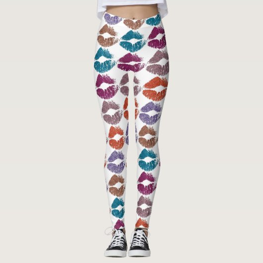 Leggings Lèvres Colorées Élégantes #20 (Devant)
