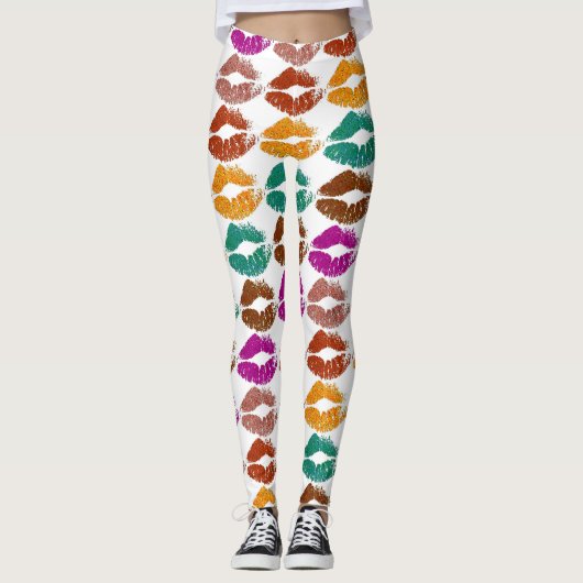 Leggings Lèvres Colorées Élégantes #22 (Devant)