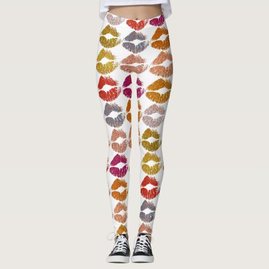 Leggings Lèvres colorées élégantes #26 (Devant)