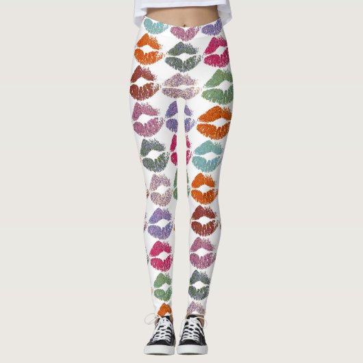 Leggings Lèvres Colorées Élégantes #27 (Devant)