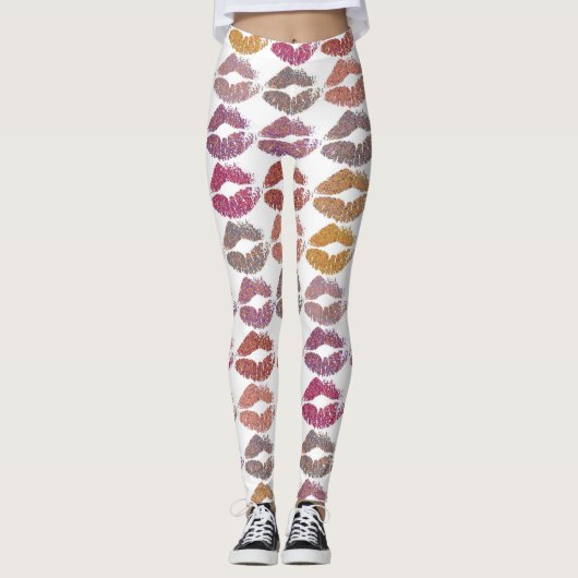 Leggings Lèvres colorées élégantes #28 (Devant)