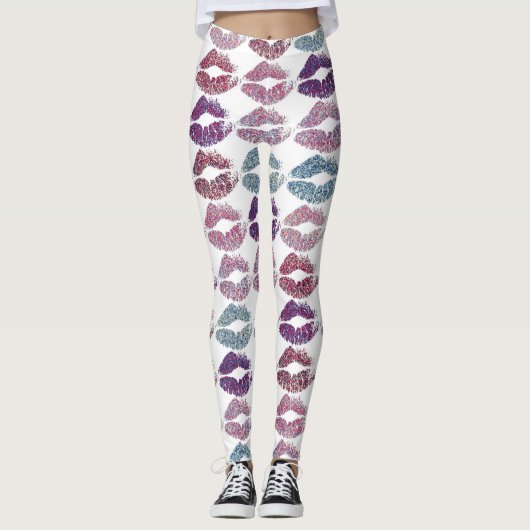 Leggings Lèvres colorées élégantes #31 (Devant)
