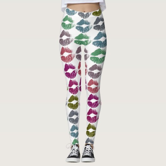 Leggings Lèvres Colorées Élégantes #34 (Devant)