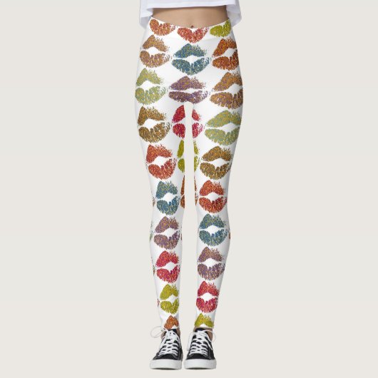 Leggings Lèvres colorées élégantes #38 (Devant)