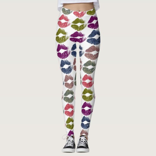 Leggings Lèvres Colorées Stylées #18 (Devant)