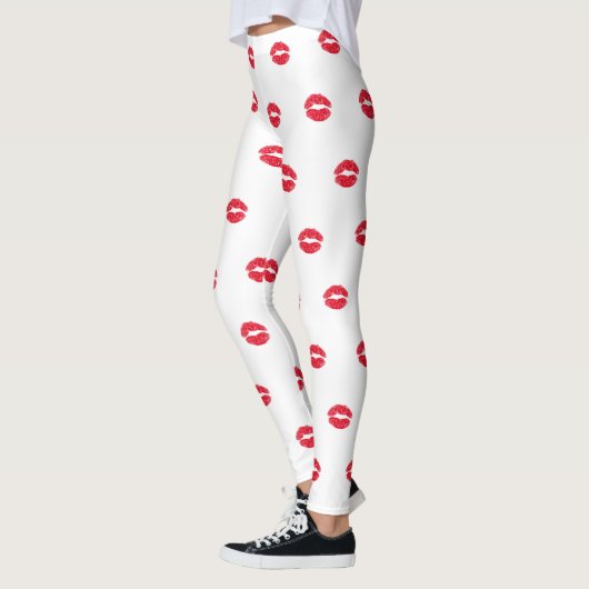 Leggings Lèvres de baiser rouges (Gauche)