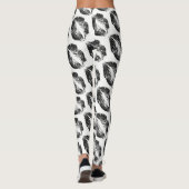 Leggings Lèvres de Parties scintillant noire Blanc moderne (Dos)
