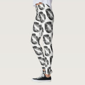 Leggings Lèvres de Parties scintillant noire Blanc moderne (Gauche)