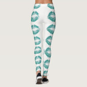 Leggings Lèvres de Parties scintillant turquoise #2 (Dos)