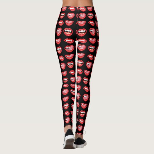 Leggings Lèvres de vampire de charme (Dos)