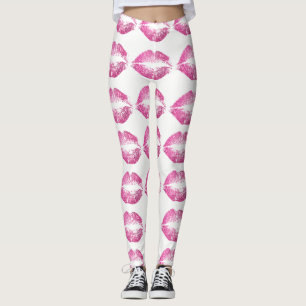 Leggings Lèvres Pailletées Rose