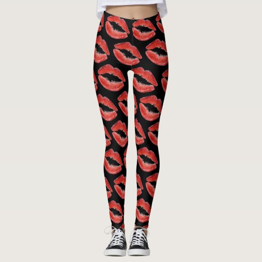 Leggings Lèvres rouges (Devant)