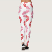 Leggings Lèvres rouges et roses, Motif des lèvres, bâton à  (Dos)