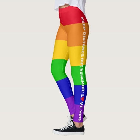 Leggings LGBT Gay pride 2020 rainbow flag Love Wins citatio (Gauche)
