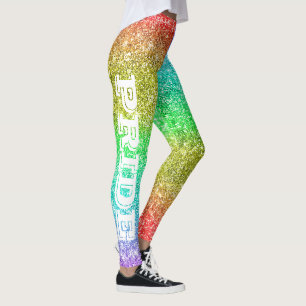 Leggings LGBT Pride Faux Parties scintillant Arc-en-ciel