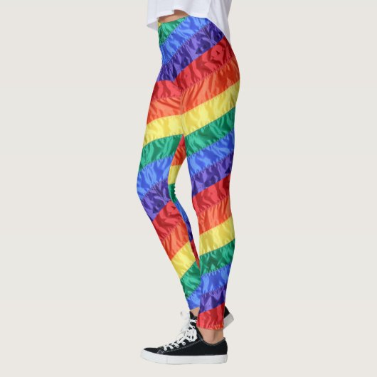 Leggings LGBT Rainbow flag arc-en-ciel strié fierté moderne (Gauche)