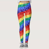 Leggings LGBT Rainbow flag arc-en-ciel strié fierté moderne (Devant)