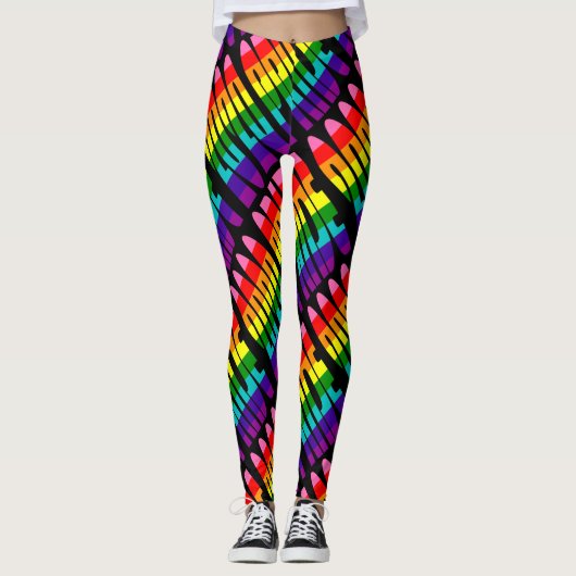 Leggings LGBT Rainbow Flag Drôle amusant Gay pride de typog (Devant)