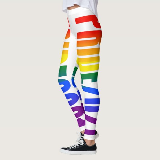 Leggings LGBT Rainbow Flag Gay pride de texte 2021 LGBTQ (Gauche)