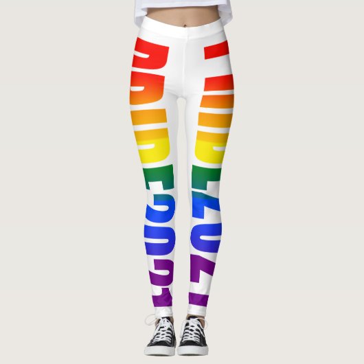 Leggings LGBT Rainbow Flag Gay pride de texte 2021 LGBTQ (Devant)