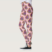 Leggings LGBT Rainbow Flag Hearts Pattern Gay Pride (Gauche)