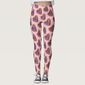 Leggings LGBT Rainbow Flag Hearts Pattern Gay Pride (Devant)