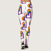 Leggings LGBT Rainbow Flag Hearts Pattern Gay Pride (Dos)