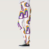 Leggings LGBT Rainbow Flag Hearts Pattern Gay Pride (Gauche)