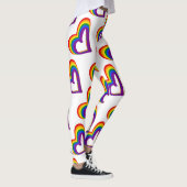 Leggings LGBT Rainbow Flag Hearts Pattern Gay Pride (Droite)