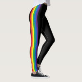 Leggings Lgbt rainbow rayures drapeau gay pride noir (Droite)