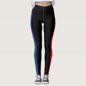 Leggings Lgbtq drapeau gay pride arc-en-ciel inclusif noir (Devant)