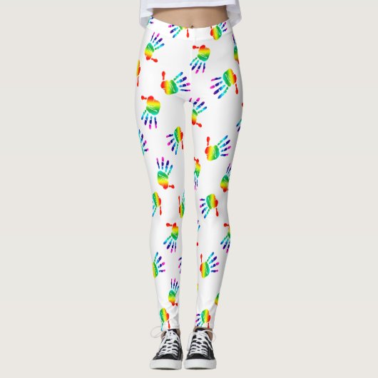 Leggings LGBTQ+ Main arc-en-ciel (Devant)
