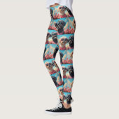 Leggings Lhasa Apso avec Roses de coeur Saint Valentin (Gauche)