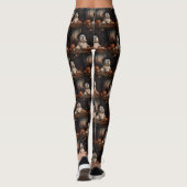 Leggings Lhasa Apso Citrouille Halloween effrayant (Dos)